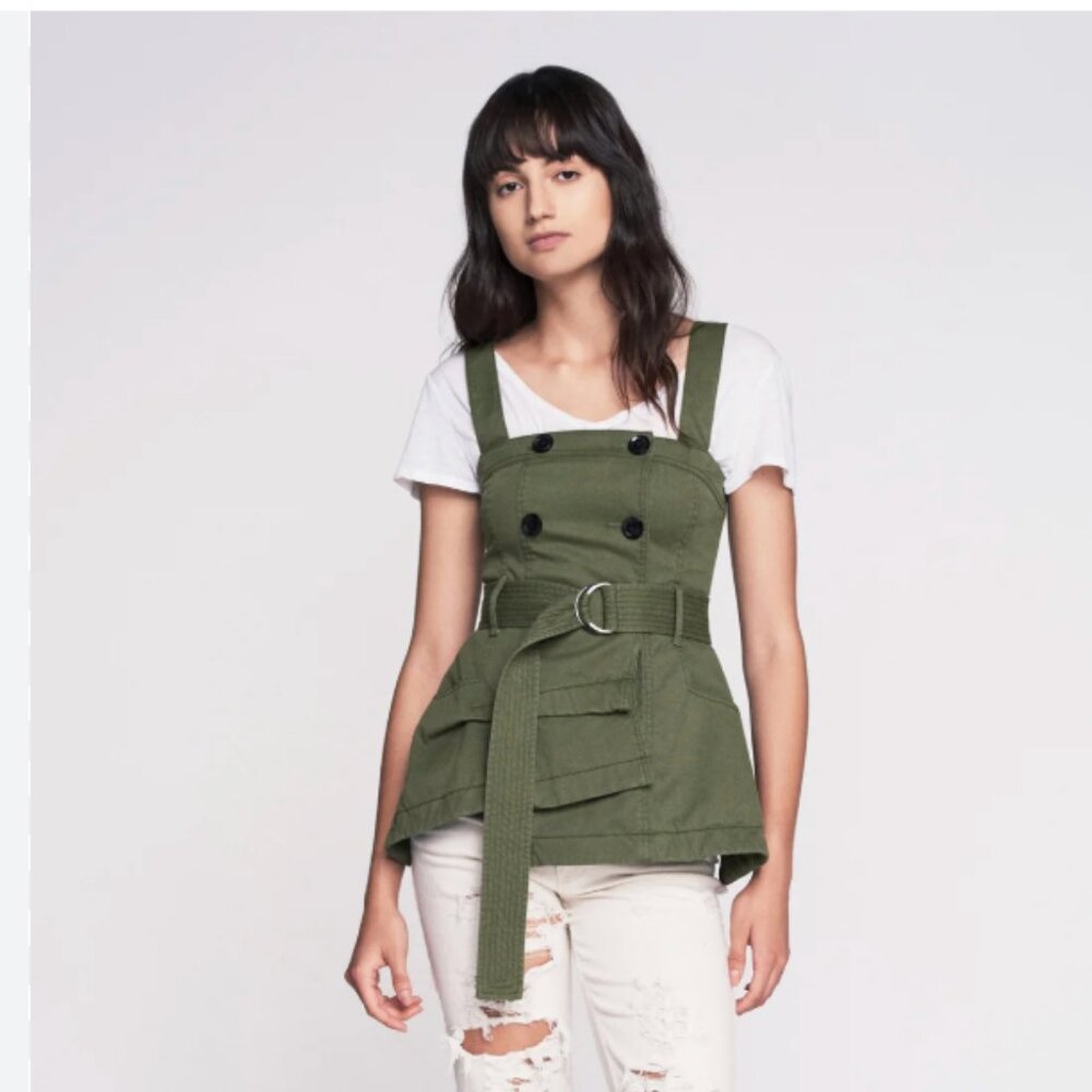 MARISSA WEBB Lani Trench Vest In Green NEW with Tags size Medium